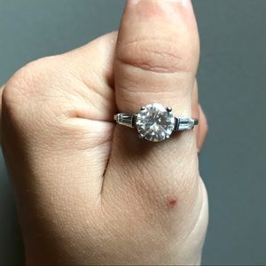 Sterling silver 3 carat CZ  size 8